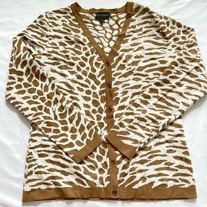 “Dialogue” animal print cardigan